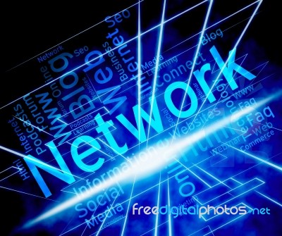 Network Word Shows Global Communications And Connection Stock Image