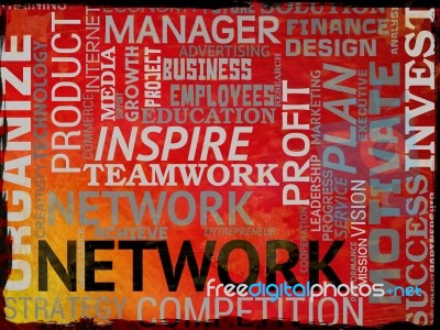 Network Words Means Global Communications And Connectivity Stock Image