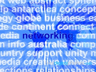 Networking Word On World Map Stock Image