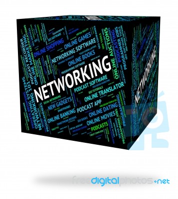 Networking Word Represents Online Computer And Connection Stock Image