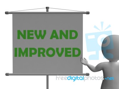 New And Improve Board Shows Innovation And Improvement Stock Image