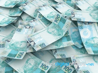 New Brazilian Currency - One Hundred Real Stock Photo