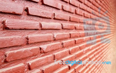 New Brown Brick Wall Stock Photo