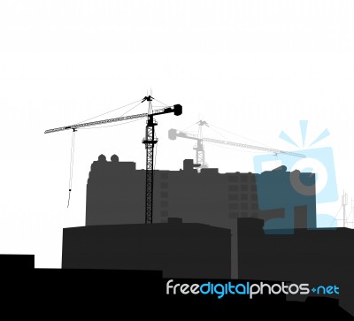 New Building Construction Scene Stock Image