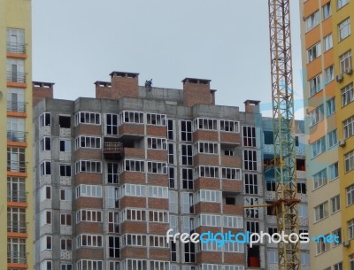 New Buildings Are Being Built Residential Buildings Stock Photo