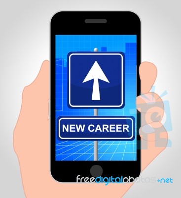 New Career Online Indicates Careers Advice 3d Illustration Stock Image