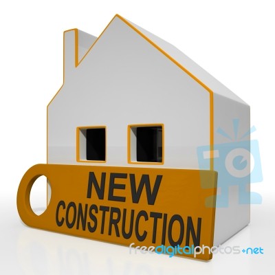 New Construction House Means Brand New Home Or Building Stock Image