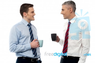 New Corporate Partners Toasting Coffee Stock Photo