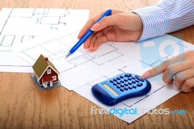 New House Design. Real Estate Concept Stock Photo