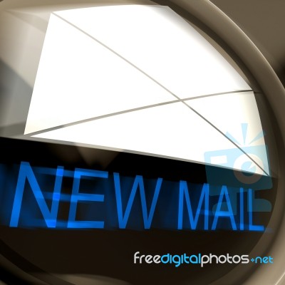New Mail Postage Means Unread Email Or Message Stock Image