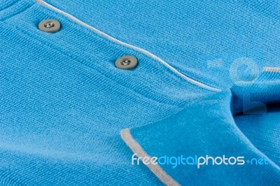 New Men's Polo T-shirt In Blue Color Stock Photo