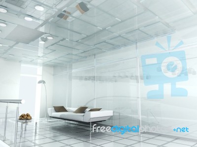 New Modern 3d Office Stock Photo