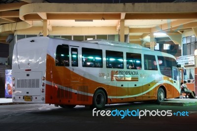 New Scania Bus Of Prempracha Company Stock Photo