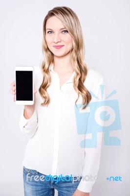 New Smartphone Is Out For Sale Stock Photo