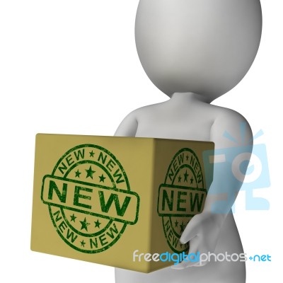 New Stamp On Box Shows Promotion Or Introductory Offers Stock Image