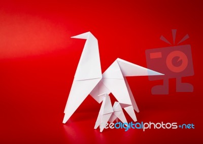 New Year  2014 Origami Paper Horse Stock Photo