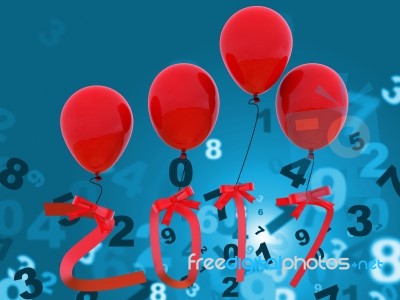 New Year Indicates Twenty Seventeen And Celebration Stock Image