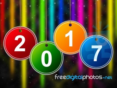 New Year Means Two Thosand Seventeen And Annual Stock Image