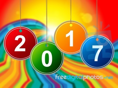 New Year Means Two Thosand Seventeen And Celebrate Stock Image