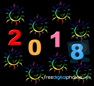 New Year Represents Two Thosand Eighteen And Celebrate Stock Image