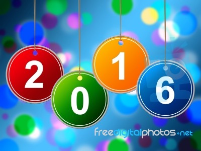 New Year Shows Two Thousand Sixteen And Annual Stock Image