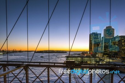 New York At Sunset Stock Photo