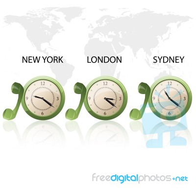 New york London Sydney time Stock Image