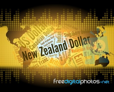 New Zealand Dollar Indicates Foreign Exchange And Currencies Stock Image