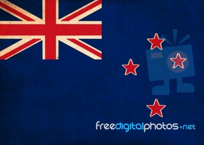 New Zealand Flag Drawing ,grunge And Retro Flag Series Stock Image