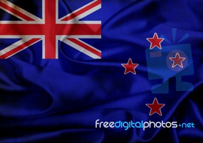 New Zealand Grunge Waving Flag Stock Image