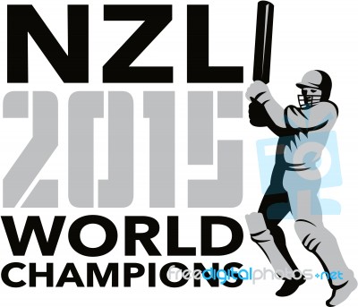 New Zealand Nz Cricket 2015 World Champions Stock Image