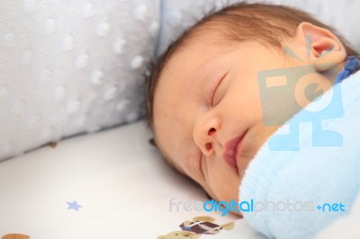 Newborn Sleeping Stock Photo