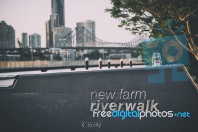 Newfarm Riverwalk In Brisbane Stock Photo