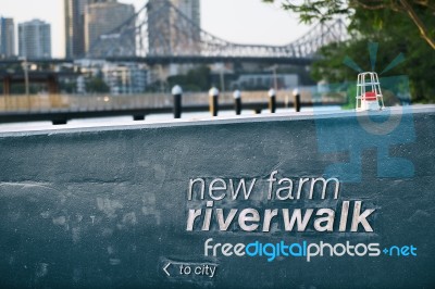 Newfarm Riverwalk In Brisbane Stock Photo