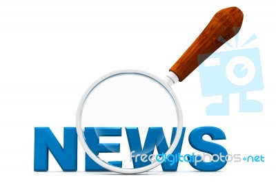 News And Magnifying Glass Stock Image