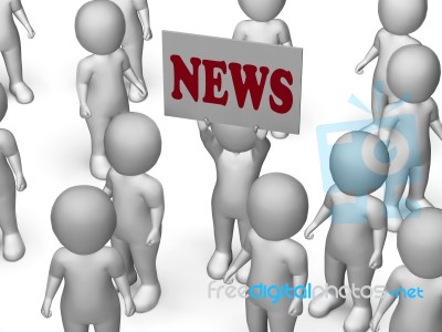 News Board Character Means Newsletter Headlines And Articles Stock Image