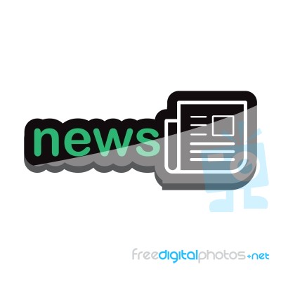 News Icon Text  Design On White Background Isolate  Illustration Eps 10 Stock Image