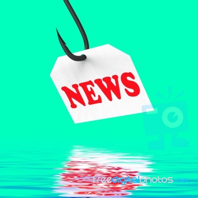 News On Hook Displays Journalism Or Breaking News Stock Image