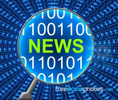 News Online Represents Web Site And Computer Stock Image