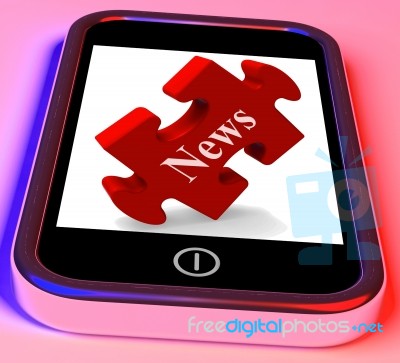 News Smartphone Shows Read Or Watch Latest Updates On Web Stock Image