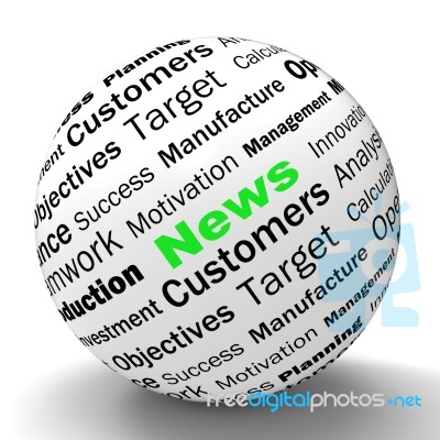 News Sphere Definition Means Global Headlines Or International N… Stock Image