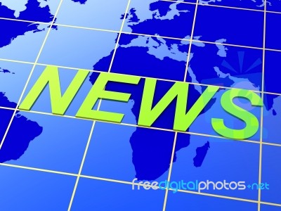 News World Means Earth Newsletter And Globalise Stock Image