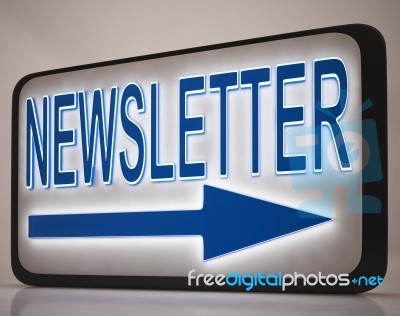 Newsletter Sign Showing News Mails Stock Image