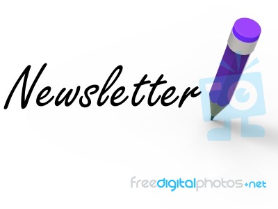 Newsletter With Pencil Represents Written News And Information Stock Image