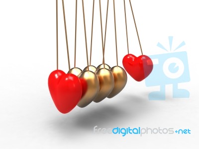 Newton S Cradle With Hearts Stock Image