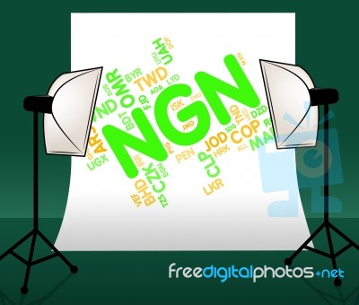 Ngn Currency Represents Nigeria Naira And Exchange Stock Image