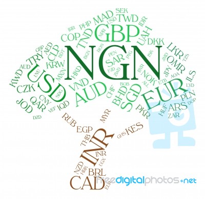 Ngn Currency Shows Nigerian Nairas And Banknotes Stock Image