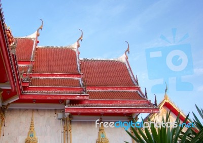 Nice Old Style Roof Of Thai Temple Stock Photo