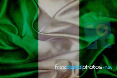 Nigeria Grunge Waving Flag Stock Image