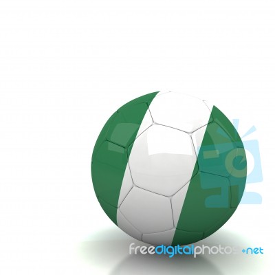 Nigeria Soccer Ball On Dark Background Stock Image